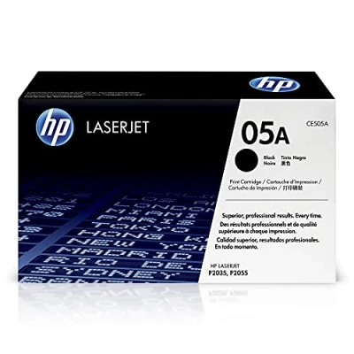 Immagine di HP 05A CE505A, Cartuccia Toner Originale da 2300 Pagine, Compatibile con le Stampanti LaserJet P2035, P2055, P2055D,P2055DN e Nero