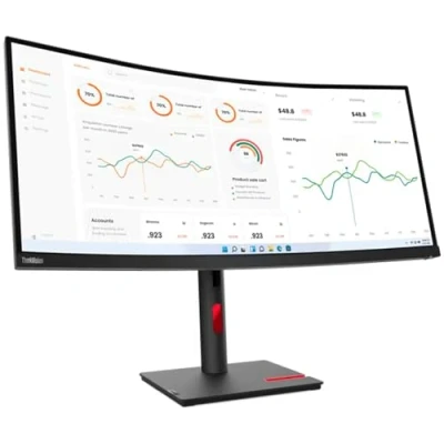 Immagine di Lenovo ThinkVision T34w 30 Monitor LED ERP F (A G) 86.4 cm (34 pollici) 3440 x 1440 Pixel 21:9 6 ms DisplayPort, HDMI ™, USB C®, 3.2 Gen 1 (USB 3.0),