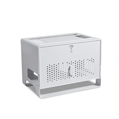 Immagine di MNBVH Mensola Router, Scatola Router WiFi, di Immagazzinaggio per WiFi Decoder, Cavi, Monitor Supporti, TV Parete Grey