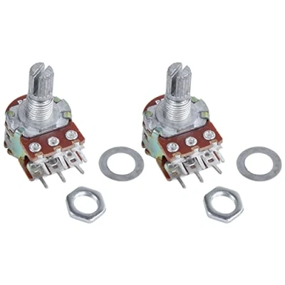 Immagine di 2 pz metallo argentato B50K 50K Ohm Potenziometro doppio trim 6 pin 3,8 x 2,8 1,7 cm