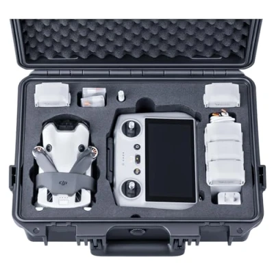 Immagine di Lykus Titan MM410 Custodia/Case/Valigia impermeabile per DJI Mini 4 Pro/Mini 3/Pro e RC2/RC/RC N2/N1, Supporta tracolla RC fino a 7 batterie [SOLO CUSTODIA]