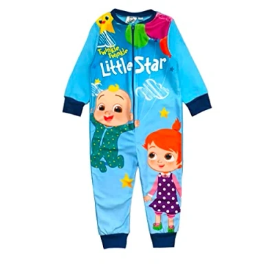 Immagine di CoComelon, Tutina Ragazzi o Ragazze, Unisex, Pigiama Tutto in Uno, Blu, età 4 5 Anni