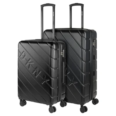 Immagine di DKNY Set Valigie Rigide Offerte. Valigia Grande Rigida, Media Rigida e Bagaglio a Mano. di con Lucchetto Combinazione TSA, Nero