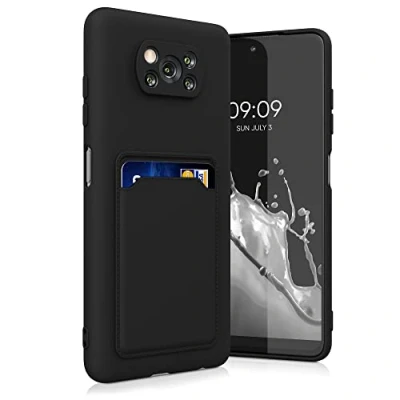 Immagine di kwmobile Custodia Compatibile con Xiaomi Poco X3 NFC/Poco Pro Cover Back Case Cellulare Slot Porta Carte Morbida in Silicone TPU nero matt