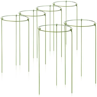 Immagine di com four® 6X Portafiori e perenni 28cm Supporto cespuglio Rotondo per Fiori, viticci Piante Ø 14 cm