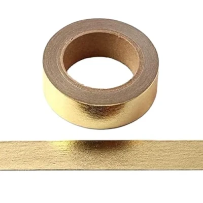 Immagine di Syntego Solid Foil Washi Tape Nastro Decorativo Autoadesivo di Mascheratura 15 Mm X 10 Metri (Oro)(15 Metri)