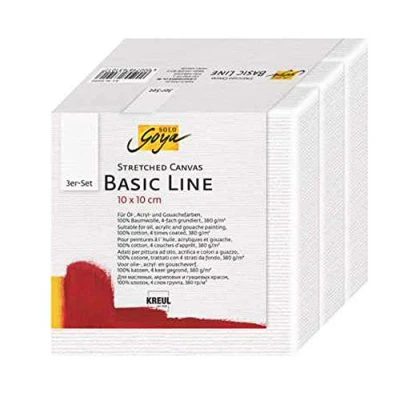 Immagine di Kreul 631010 Tela Solo Goya Stirata Basic Line, Set di 3, con Cotone 4 Volte primerizzata, Olio, acrilici e Gouache, Colore White, 10 x cm,