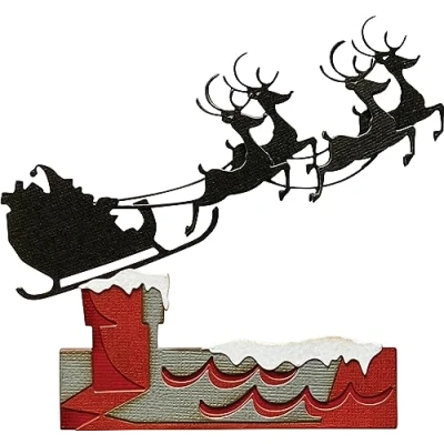 Immagine di Set di Fustelle Thinlits, 8 pezzi, con slitta a forma renna, Tim Holtz
