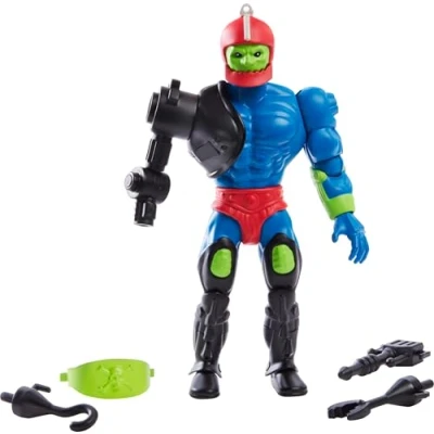 Immagine di Masters of the Universe Origins Trap Jaw, action figure articolata da collezione alta 14 cm, con braccio meccanico e accessori combattimento inclusi, giocattolo per bambini, 6+ anni, HYD41