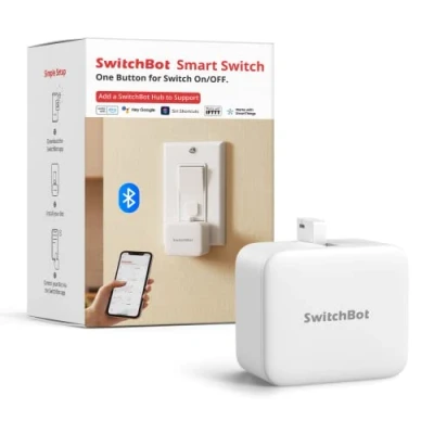 Immagine di SwitchBot Interrutore Robot Intelligente Controllo APP Bluetooth o Timer, Facile da Usare, Necessità Hub per Supportare Alexa, Google Home e il Telecomando, Automazione Domestica (Bianco)