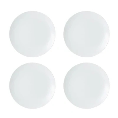 Immagine di Mikasa Chalk Set di 4 piatti piani in porcellana bianca per l&#039;uso quotidiano e formale, 27 cm Adatto a microonde lavastoviglie