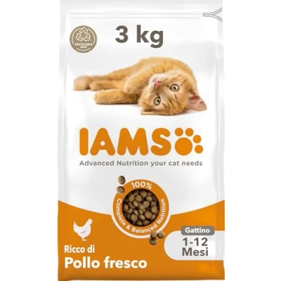 Immagine di IAMS Cibo secco per gattini con ricco di pollo fresco da 1 12 mesi , 3 kg