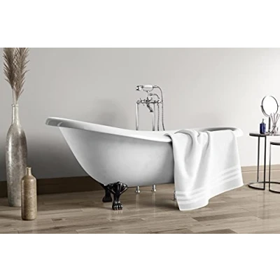 Immagine di Un telo doccia tinta unita 500 gms 100% cotone 70 x 140 cm bianco