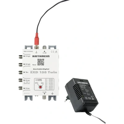 Immagine di Kathrein EXD 158 Twin SAT multiswitch a cascata Unicable Ingressi (Multiswitch): 5 (4 satellitare / 1 terrestre) Numero utenti: 16