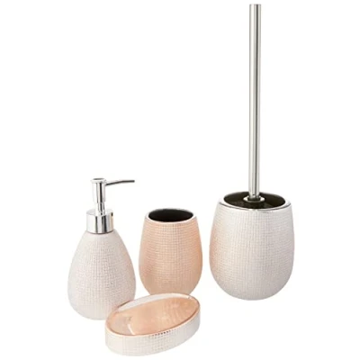 Immagine di axentia Set Accessori Bagno, Argento, Cesto Ø ca. 12 cm, Altezza 40 cm