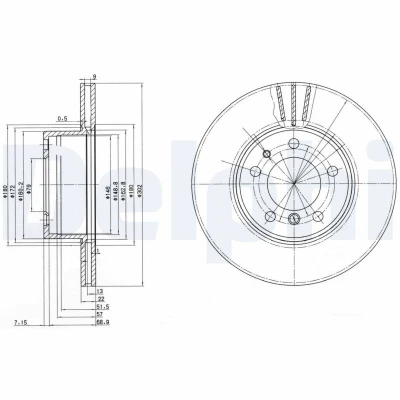 Immagine di DELPHI BG2433 Disco freno 302 22 5 ventilato Oleato non trattato senza cuscinetto ruota, anello sensore ABS BMW: Sedan, Touring, 7