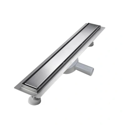 Immagine di sunrik Canale doccia 90 cm, piastrellato extra piatto, scarico pavimento in acciaio inox Set completo con filtro a sifone 360