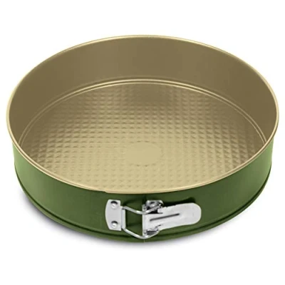 Immagine di Guardini Bnat, Tortiera apribile 1 fondo 22cm, Acciaio con rivestimento antiaderente a base di Cera Carnauba, Colore verde/beige
