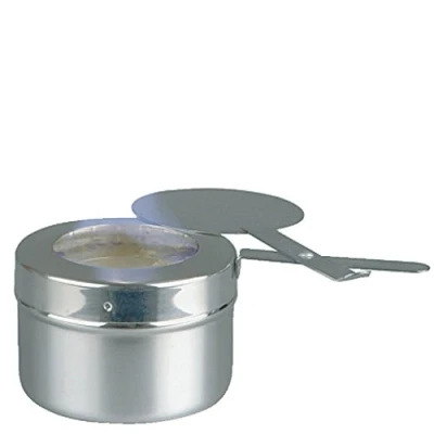 Immagine di Contenitore per pasta combustibile APS, con chiusura a baionetta, supporto del bruciatore in acciaio inox, diametro Ø 9cm, altezza 6 cm