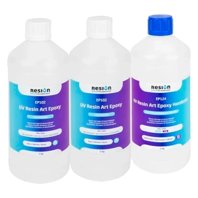 Immagine di resina epossidica con indurente per Art rapporto 2:1, bassa viscosità trasparente, 3 kg senza solventi, inodore, set