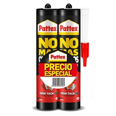 Immagine di Pattex 2105256 Chiodi per Tutti Gli HighTack, Montaggio Resistente alle Temperature Estreme, Colla Forte su superfici umide, Adesivo Bianco, 2 cartucce x 446 g