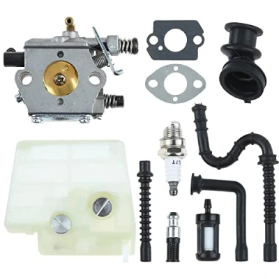 Immagine di Hicello MS260 Kit di ricambio carburatore, WT 194 Carburatore per motoseghe 026 MS240 024 024S con filtro aria 1121 120 1617 alzata