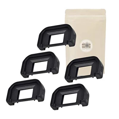 Immagine di 5x Oculare in gomma per Canon tipo EF Compatibile con fotocamere 77D 100D 300D 350D 400D 450D 500D 550D 600D 650D 700D 750D 760D 1000D 800D 1100D 1200D 2000D 4000D Adaptout marca francese