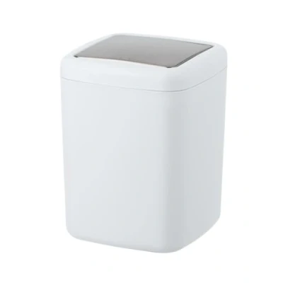 Immagine di Wenko Portarifiuti con coperchio basculante Barcelona S Bianco per cosmetici, assolutamente infrangibile