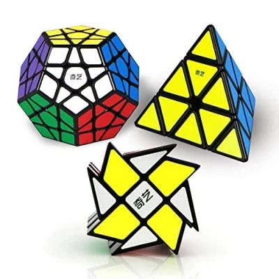 Immagine di ROXENDA Speed Cube Set, Piramide Dodecahedron Windmill Puzzle Magico Cubo di Velocità Collezione per Bambini e Adulti [3 Pack]