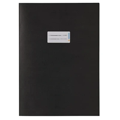 Immagine di HERMA 7096 copertine per quaderni, formato A4, colore nero, 10 pezzi, copertina con etichetta in carta estremamente resistente e colori intensi, set di quaderni scolastici, colorati