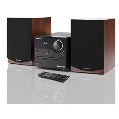 Immagine di SHARP XL B512 (BR) Sistema audio stereo (45 Watt, radio con sintonizzatore FM, Bluetooth), colore: marrone