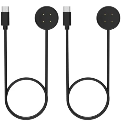 Immagine di MoKo 2 Pezzi Caricatore Compatibile con Google Pixel Watch 3/Pixel Smartwatch, Caricabatterie Magnetico Cavo di Ricarica USB C da 1M per Fitbit Ace LTE/Versa 4/Versa 3/Sense 2/Sense, Nero