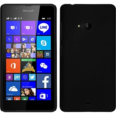Immagine di PhoneNatic Custodia Rigida Compatibile con Microsoft Lumia 540 Dual gommata Nero Cover + Pellicola Protettiva