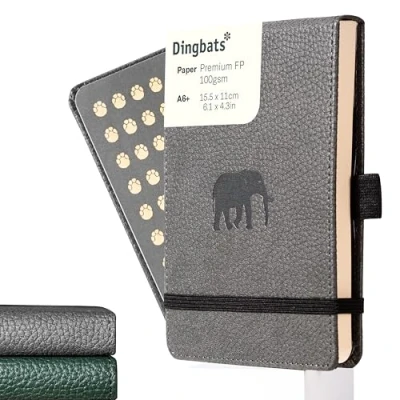Immagine di Dingbats* Taccuino Tascabile Reporter A6 Bianche Di Fauna Selvatica Copertina Rigida in Pelle PU Portapenne, Segnalibro, Chiusura Elastico