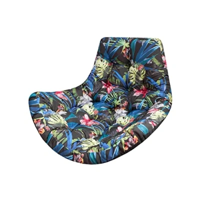 Immagine di cuscino per poltrona sospesa, altalena sospesa in polyrattan/rattan, imbottitura, cestino sospeso, altalena, schienale colore colorato
