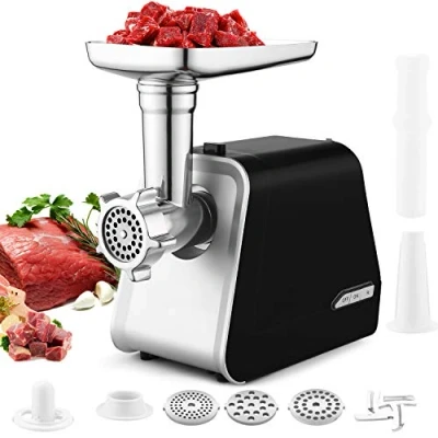 Immagine di Nictemaw Tritacarne elettrico, 2000 W, macchina per carne macinata con 3 fette forate, salsicce e inserto pasticceria, verdure, biscotti