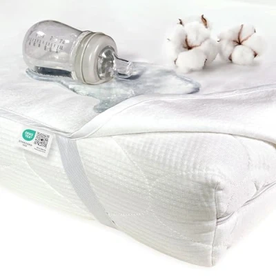Immagine di Makian Coprimaterasso Impermeabile Salvapipi Lettino 60x120, Cotone Testato OEKO TEX® Standard 100 Lavabile In Lavatrice a 95C, Asciugatrice Bianco…