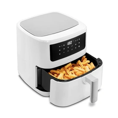 Immagine di MEDION Friggitrice ad aria calda P10 XL (cestello XXL da 6,8 litri, 2.150 watt, due elementi riscaldanti in acciaio inox, 9 programmi automatici, pannello operativo touch, indicatore LED)