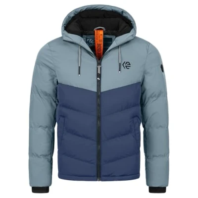Immagine di Indicode Uomini INAgiotis Winter Jacket Giacca invernale con cappuccio Blue grey L
