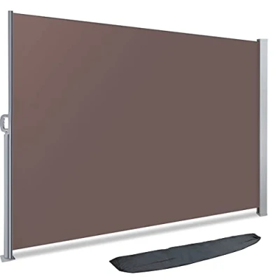 Immagine di VOUNOT Tenda Paravento Laterale, per Balcone, Esterno e Terrazzo, Riavvolgibile, Antivento, Protezione Privacy, Solare, 140 x 300 cm, Marrone