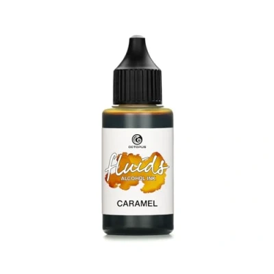 Immagine di Octopus 30ml Fluids Alcohol Ink CARAMEL, inchiostro ad alcool per Fluid Art, argilla polimerica e Resin marrone