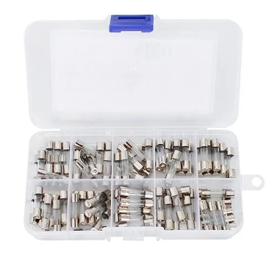 Immagine di 100 Pezzi 10 Valori 250V 5x20 mm Fusibili Vetro 0,2 A 0,5 1 2 3 5 6 8 15 Ampere Kit Assortimento di Fusibile in ad Azione Rapida, mm, con Scatola