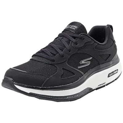 Immagine di Skechers Go Walk Allenamento Walker, Sneaker Donna, Pelle Nera Tessuto Bianco, 39 EU
