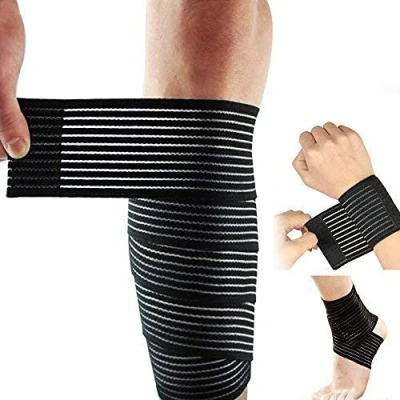 Immagine di LEZED (2 pezzi Fasciatura Bendaggio del gomito elastica regolabile per polso e ginocchio di sostegno alla caviglia (polso da 40 cm + sagittario 70 cm)