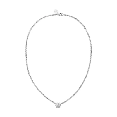 Immagine di Purelei® Collana Flourish, da donna con ciondolo a forma di fiore, Collare in acciaio inossidabile resistente all&#039;acqua, Lunghezza regolabile 40 45 cm (Argento)
