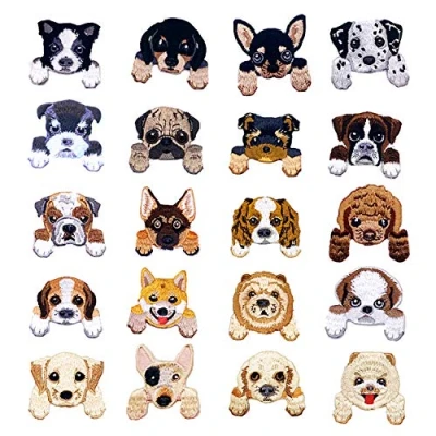 Immagine di Woohome Toppe Termoadesive, 20 Pz Cane Applique Termoadesive Carina Fai da Te Vestiti Patch Adesivi, per Maglietta Jeans Abbigliamento Borse