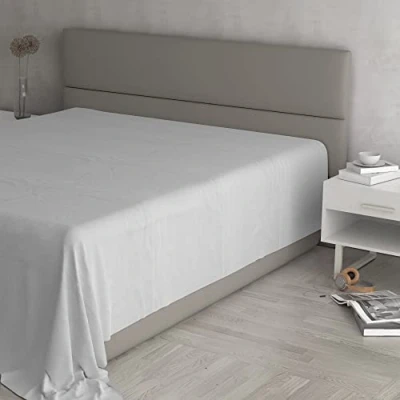 Immagine di MAX COLOR Lenzuolo sopra, 100% Cotone, Tinta unita, Grigio Chiaro, Matrimoniale Maxi 270x300cm