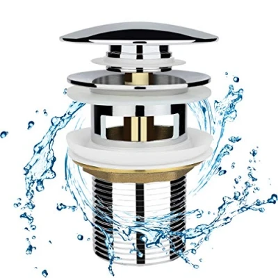 Immagine di Cromo Piletta Click Clack Set di scarico universale valvola POP UP per lavabo/lavandino