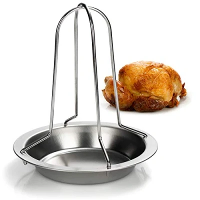 Immagine di com four® Torrefazione di Pollo BBQ per polli grigliati Perfetti, Griglie pollame Cucinare arrosto e da Carne, Vassoio raccogligocce (1 Pezzo alla griglia)