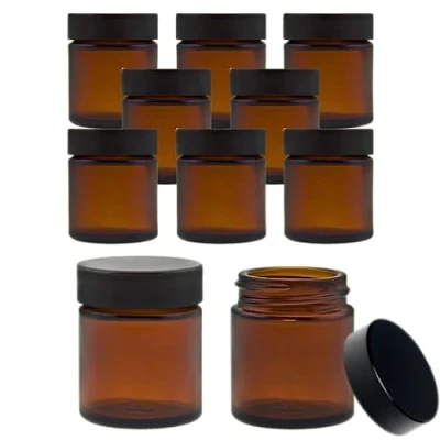 Immagine di Viva Haushaltswaren 10 Tiegel Piccole in Vetro 30 ml/unguento Tiegel/Crema crogiolo, Marrone, con Etichette